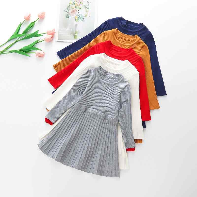 ワンピース 女の子 ニット プリンセス風 長袖 ラウンドネック かわいい スウィート ガーリー 韓国風 やわらか 秋冬 ウール ラビットファー 羊毛 お出かけ 普段使い 通学