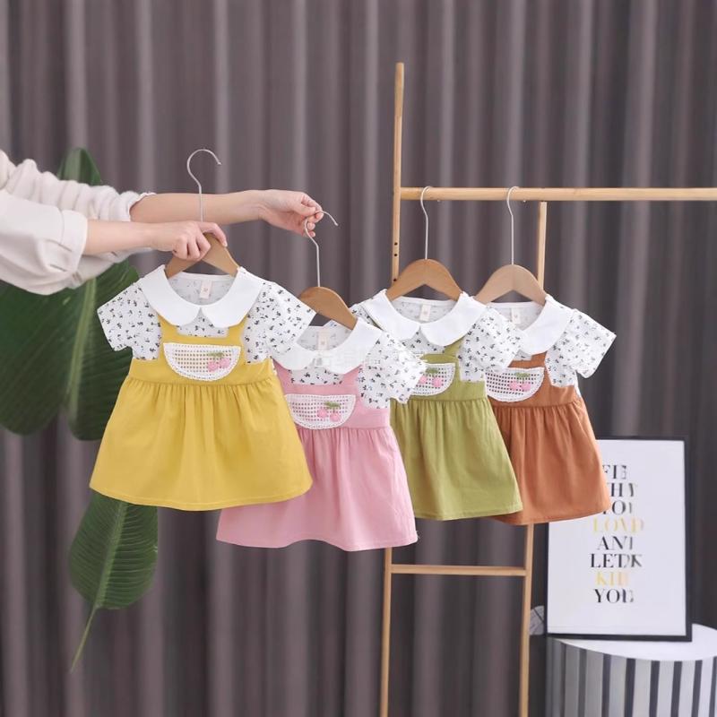 ワンピース 女の子 ベビー キッズ 夏 キャラクター 半袖 コットン100% プリンセスドレス Aライン やわ..