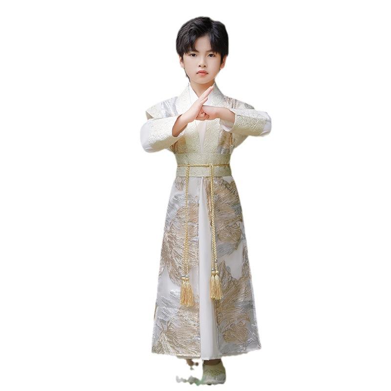 唐装 男の子 キッズ 子供服 チャイナ服 中国伝統衣装 古風 時代劇風 武侠風 抽象柄 セットアップ ジュ..