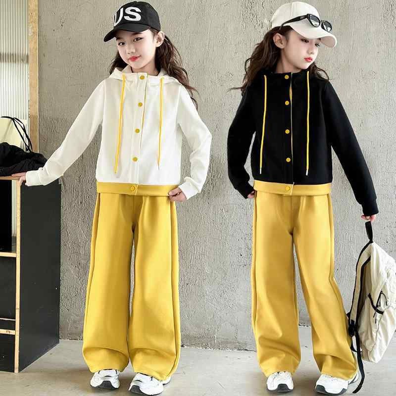 キッズ 女の子 春秋 スポーツウェア セットアップ 上下セット フード付き 長袖 長ズボン ジュニア 野球..