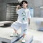 唐装 キッズ 男の子 春夏 漢服 チャイナ服 中華風 盤扣 四山五岳デザイン カジュアル 薄手 柔らかい肌..