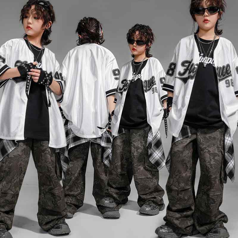 キッズ ダンスウェア 男の子 女の子 ヒップホップ ストリートダンス 半袖 トップス パンツ セットアッ..