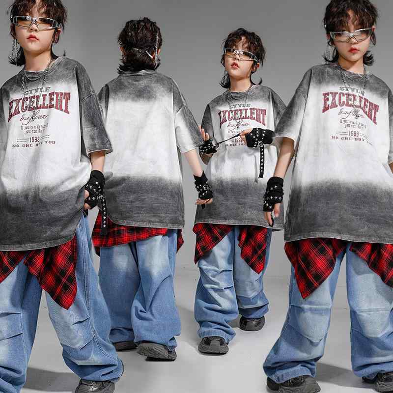 ダンスウェア キッズ 男の子 女の子 ストリートダンス ヒップホップ 半袖Tシャツ ロングパンツ 腰巻きセットアップ 綿素材 発表会 イベント 練習着 ステージ衣装 カジュアル ストリート系