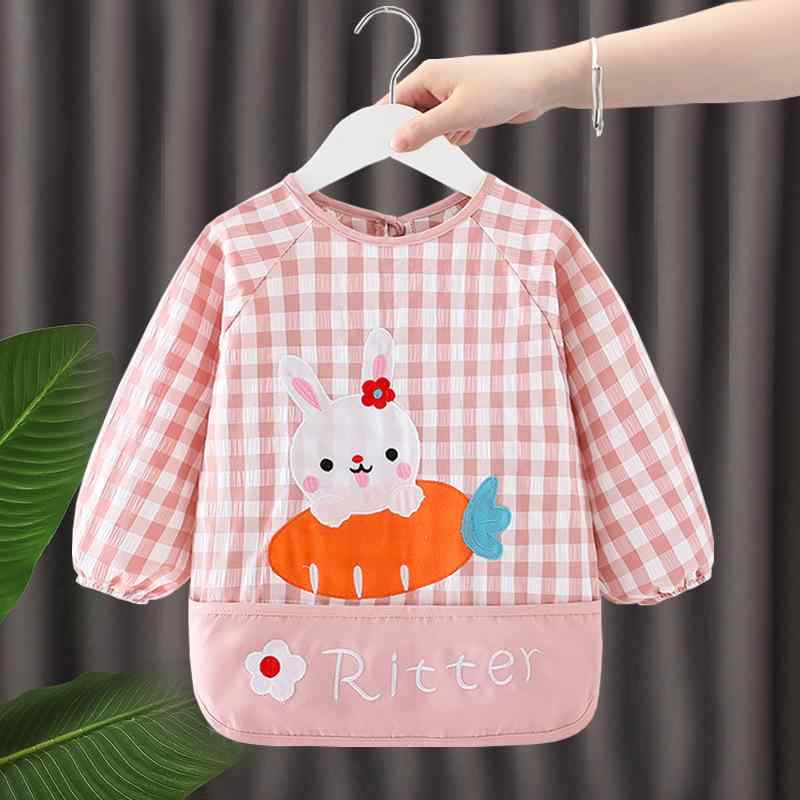 お食事エプロン ベビー キッズ 男の子 女の子 男女兼用 春秋冬 防水 薄手 ポリエステル綿 スモック チ..