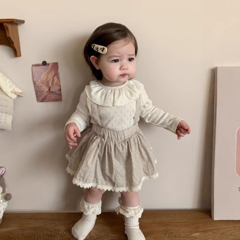 スカート 女の子 ベビー キッズ 肩紐 ロンパース サロペットスカート ジャンパースカート 韓国風 綿 無地 フレア Aライン かわいい 普段使い お出かけ 春夏