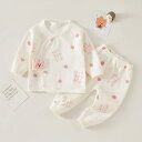 ベビー肌着 新生児 男の子 女の子 男女兼用 綿100% 長袖 セパレート パジャマ 上下セット 2点セット コットン 春秋 赤ちゃん服 寝巻き 動物柄 キャラ...