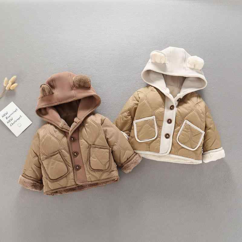 ベビー キッズ 中綿ジャケット 男の子 女の子 ユニセックス 秋冬 厚手 裏ボア 暖かい 防寒 アウター 通園 通学 お出かけ 普段使い おしゃれ かわいい ポリエステル素材 カーキ ブラウン