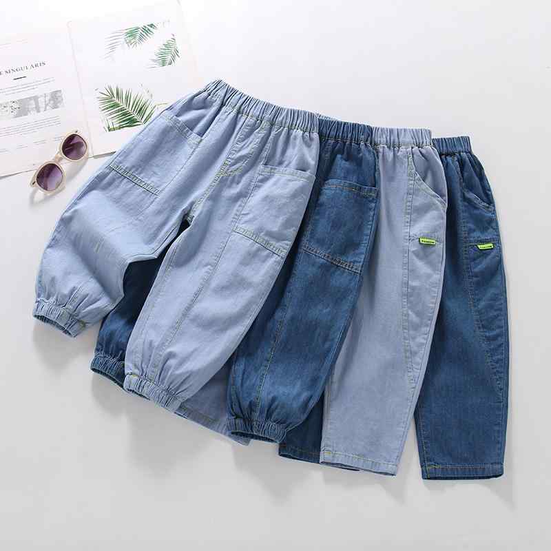 デニム ロングパンツ キッズ 男女兼用 防蚊 虫除け 春夏 薄手 綿100% カジュアル ジーンズ 普段使い 通..