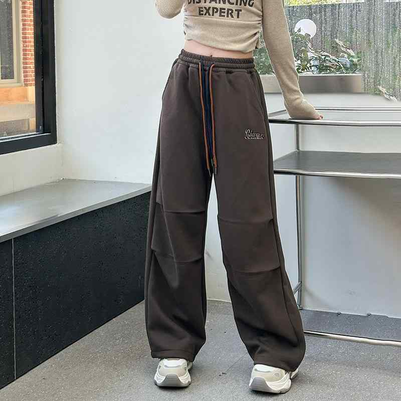 パンツ ジュニア 女の子 カーゴ スウェットパンツ 春秋 スポーツ カジュアル ストレート フルレングス ..