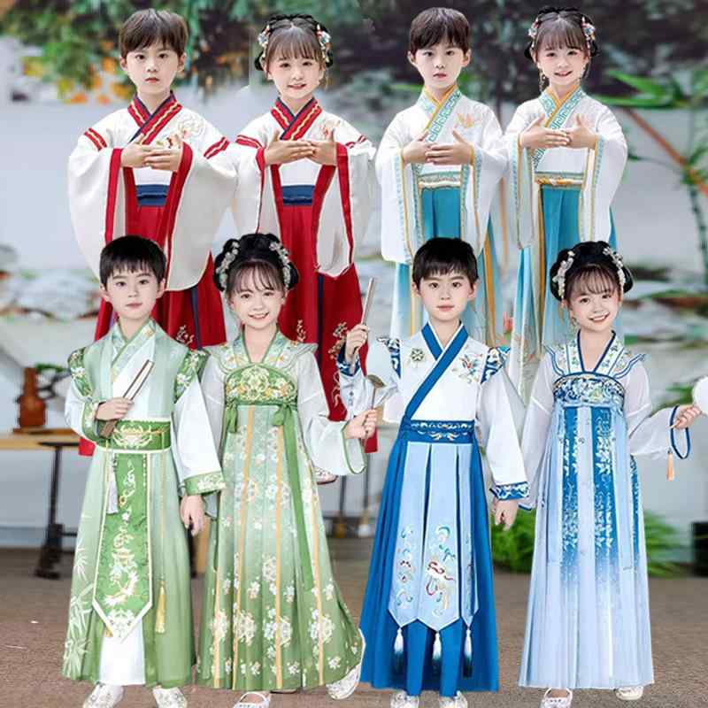 漢服 キッズ 男の子 女の子 子供 ジュニア 中国風 古典 伝統 衣装 民族衣装 チャイナ服 発表会 舞台 演..