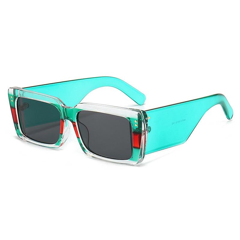 サングラス スクエア ワイドテンプル ファッション 個性的 レトロ クラシック バイカラー UV400カット PC素材 ドライブ アウトドア 旅行 ストリート 普段使い カジュアル おしゃれ ユニセックス レジャー(4)