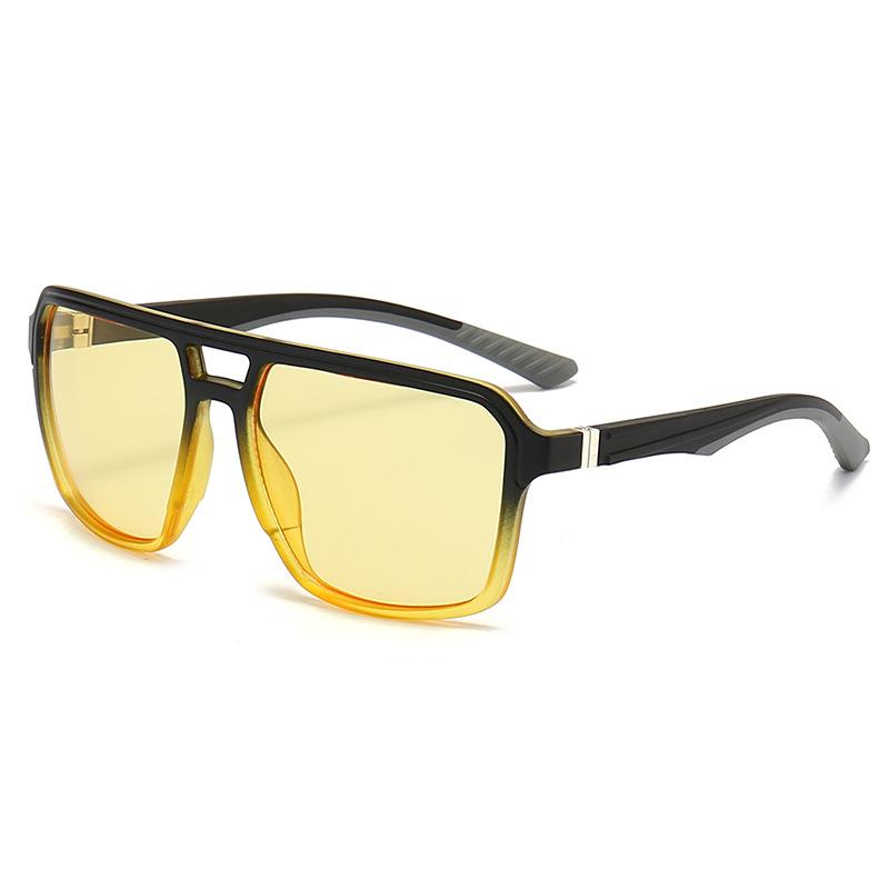 サングラス メンズ スクエアフレーム UV400カット ポリカーボネート製 フルリム ダブルブリッジ アウトドア サイクリング スポーツ ドライブ 旅行 レジャー 日焼け対策 欧米スタイル 高級感