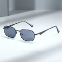 サングラス ユニセックス 欧米スタイル 変形フレーム 六角形 メタルフレーム アシンメトリー UV400 紫外線カット PCレンズ ドライブ 旅行 レジャー アウトドア ストリート タウンユース ファッション カジュアル