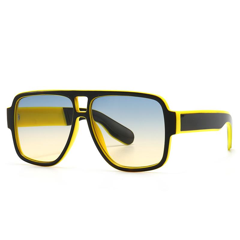 サングラス ウェリントン型 ビッグフレーム 太めテンプル PCレンズ プラスチックフレーム UV400カット 欧米風 ストリート おしゃれ トレンド 高級感 ラグジュアリー カジュアル 春夏(4)