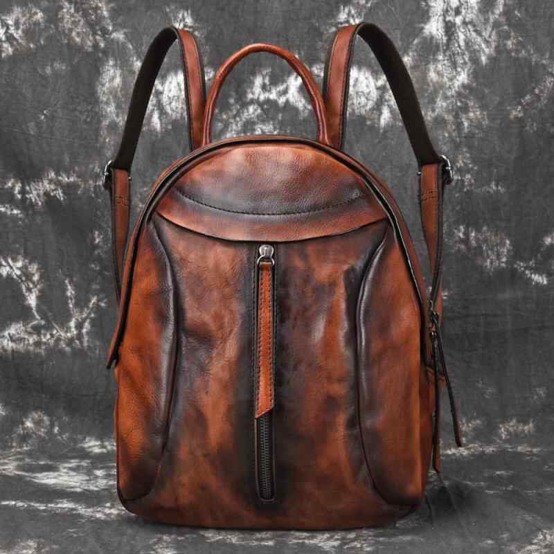 リュックサック レディース 本革 牛革 ベジタブルタンニンレザー 手染め レトロ 欧米風 カジュアル バ..