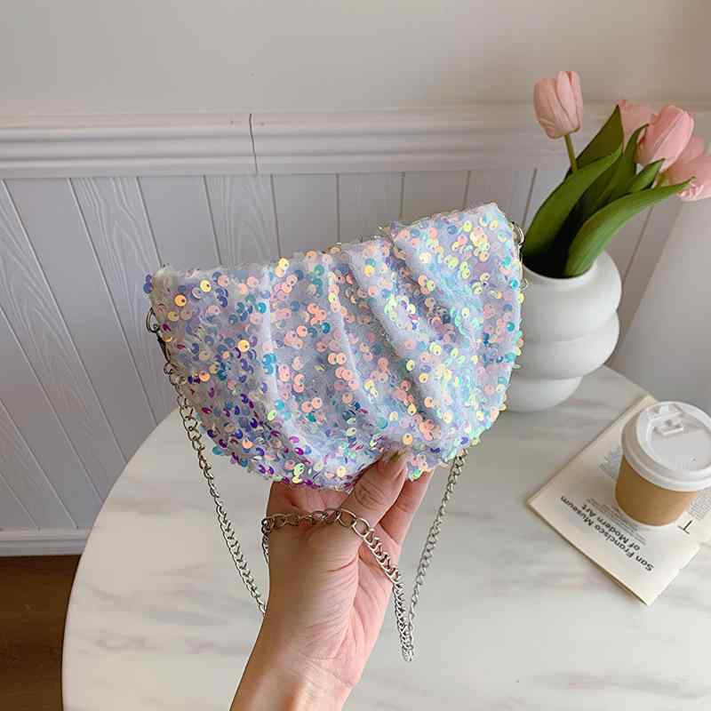 バッグ レディース スパンコール プリーツ チェーン ミニショルダーバッグ 餃子型 水餃子型 鞄 女性用 ..