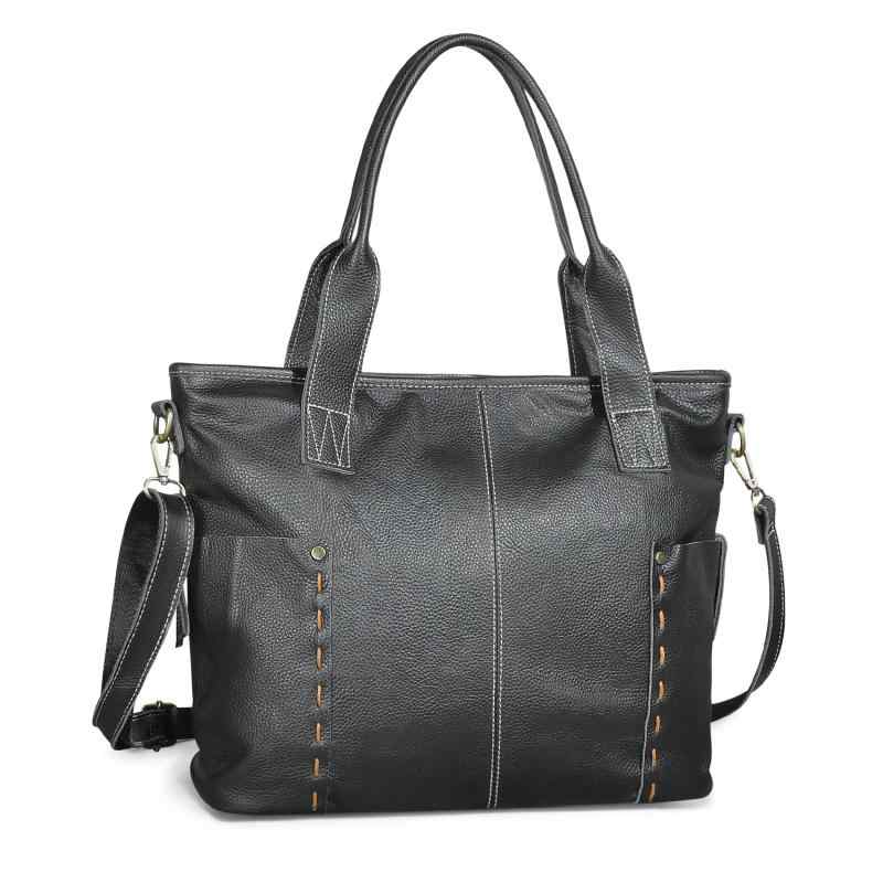 バッグ レディース 本革レザー 欧米レトロ スタイリッシュ ライチ柄 エンボス加工 横型 スクエア トー..