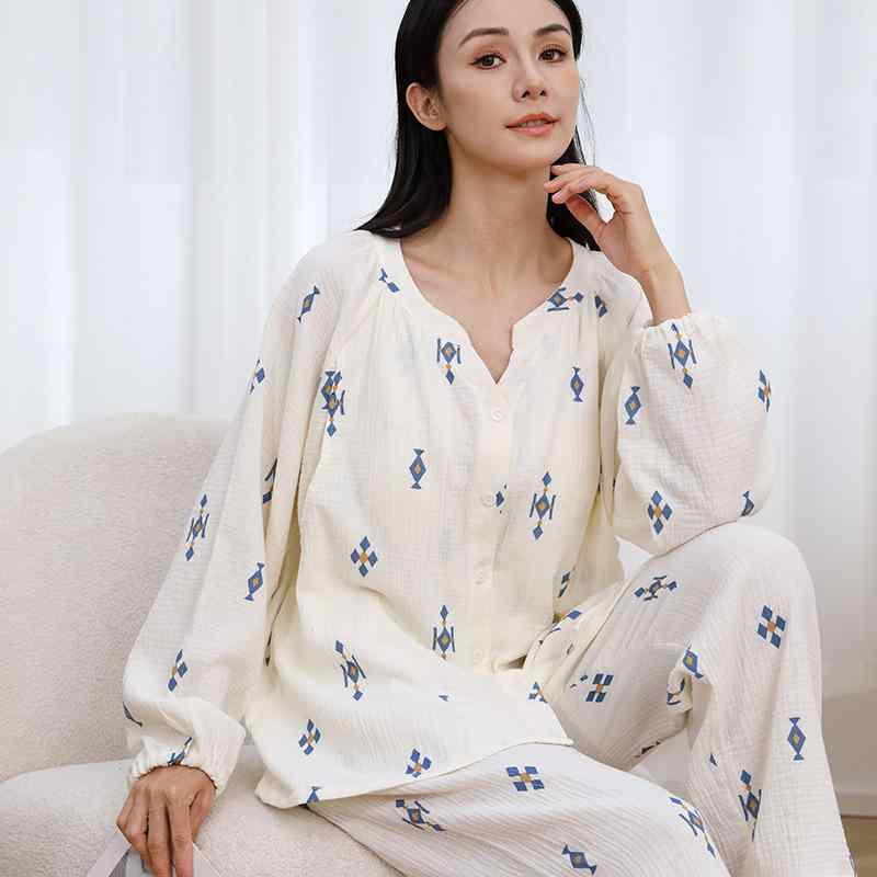 パジャマ レディース マタニティ 妊婦 産後 産婦 入院準備 出産準備 授乳 ルームウェア 純綿 コットン セットアップ 長袖 長ズボン 日系 シンプル 快適 春秋