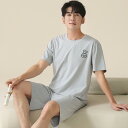 パジャマ メンズ 夏 綿 半袖 ショートパンツ 薄手 プルオーバー クルーネック ビッグサイズ カジュアル ルームウェア 部屋着 おうち時間 快適 通気性 ワン...