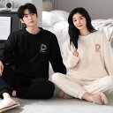 パジャマ ペア 男女兼用 秋冬 極厚 マイクロフリース ポリエステル ルームウェア 部屋着 厚手 保温 あったか セットアップ 上下セット プルオーバー 長袖 長ズボン 快適 リラックス 外出OK