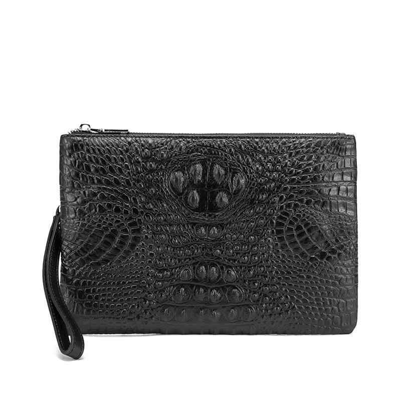 クラッチバッグ メンズ 本革 牛革 オイルワックスレザー ブラック クロコダイル柄 大容量 多機能 手持ち インポート カジュアル ビジネス 上質 耐摩耗