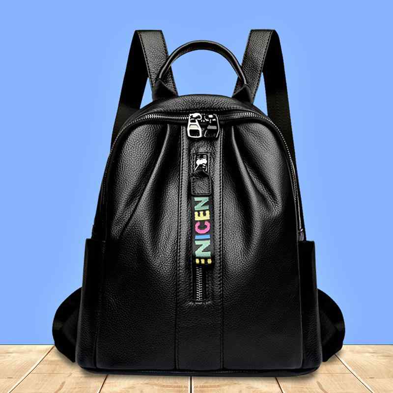 リュックサック レディース 本革 牛革 大容量 バックパック ブラック 鞄 通勤 通学 普段使い ソフト 防犯 耐摩耗 多収納 女性用