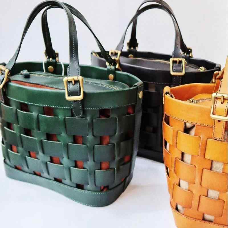 バッグ レディース 本革 ベジタブルタンニンレザー 手編み 編み込み トート ショルダーバッグ 手提げ鞄..