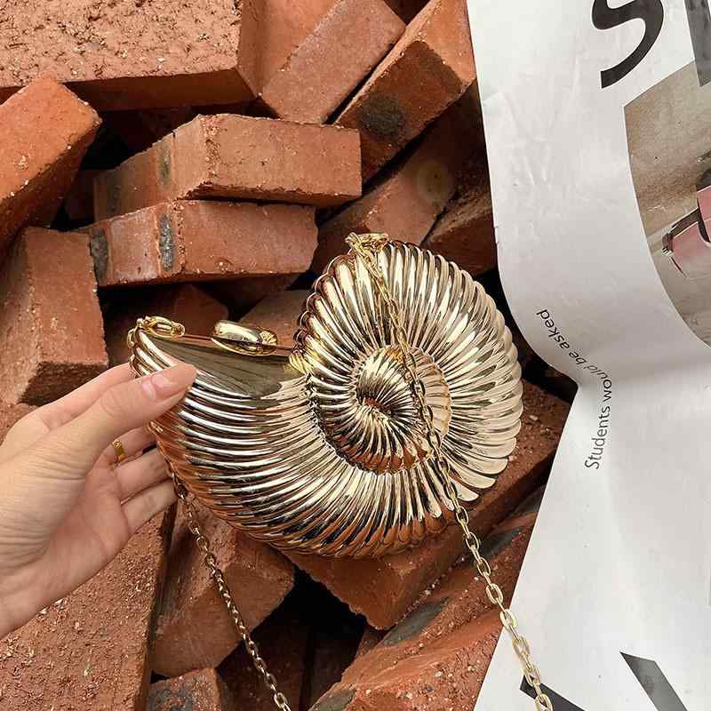 バッグ ショルダーバッグ レディース アクリル チェーン ミニ イブニングバッグ 巻貝 シェルデザイン ..