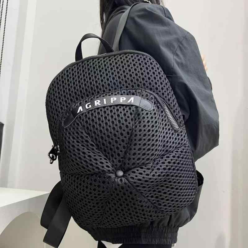 バッグ レディース 女性用 メッシュ シンプル リュックサック ショルダーバッグ 2WAY 大容量 多機能 ナイロン ブラック 黒 春夏 通勤 旅行 普段使い カジュアル 軽量 ファスナー ソフト(4)