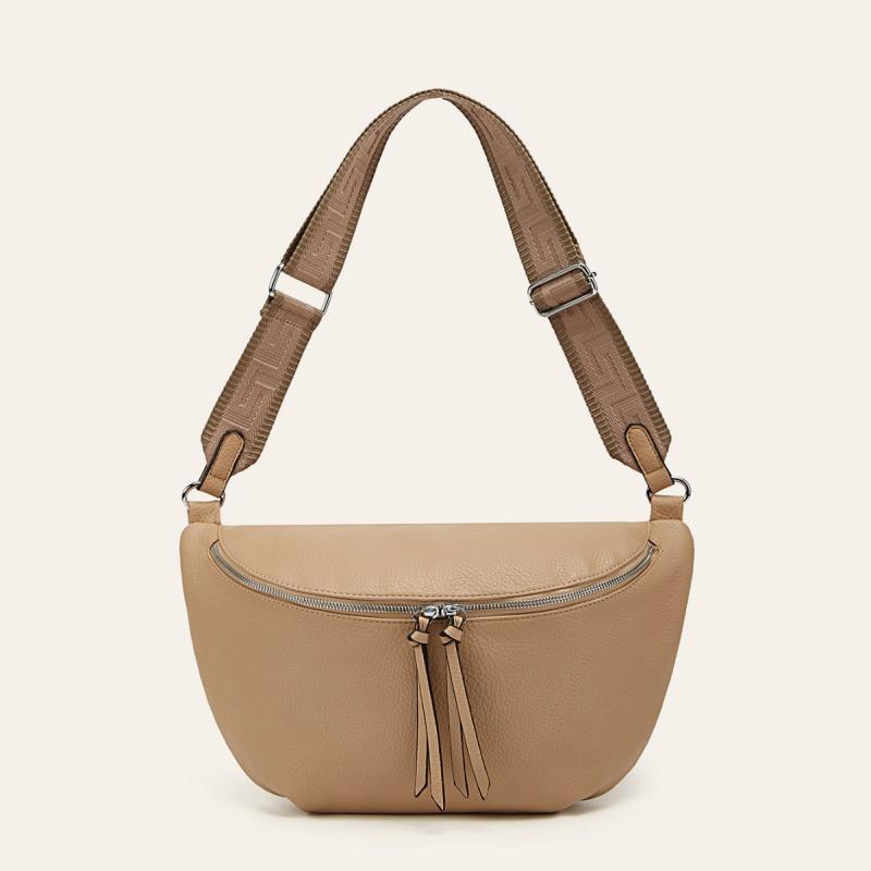 バッグ レディース 高級感 PUレザー 軽量 ボディバッグ ショルダーバッグ クロスボディバッグ 太めストラップ 流行 ファッション 日常使い 普段使い お出かけ 通勤 ブラック アプリコット ピンク