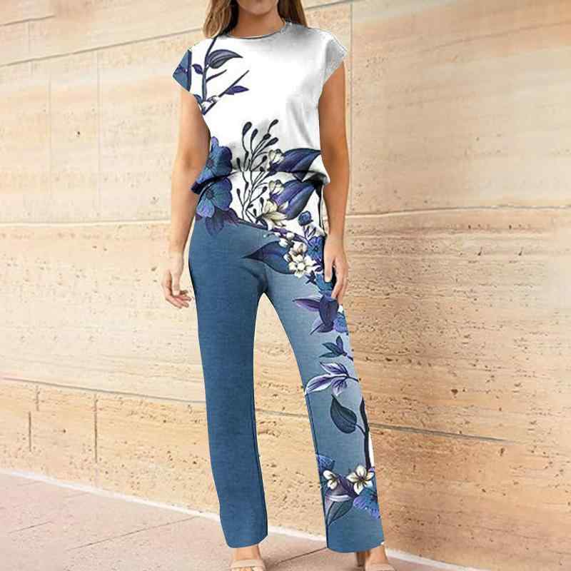 セットアップ レディース 春夏 カジュアル ストリート系 欧米風 アシンメトリー おしゃれ 快適 リラックス ノースリーブ ロングパンツ ツーピース 上下セット ポリエステル素材(x2)