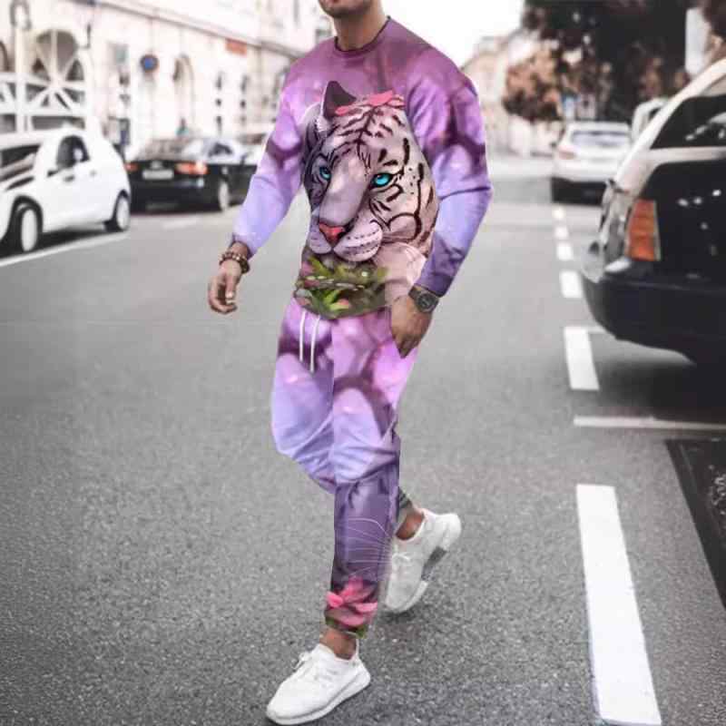 セットアップ メンズ 長袖トップス ロングパンツ バイキングシンボル 3Dプリント スポーツウェア カジュアルウェア 大きいサイズ ポリエステル 速乾 春秋