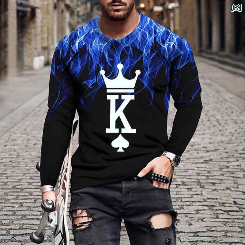 Tシャツ メンズ トップス 春秋 クルーネック 長袖 スリムフィット カジュアル 3D フレームロゴ プリント 再生繊維 通気性 普段使い 男性用