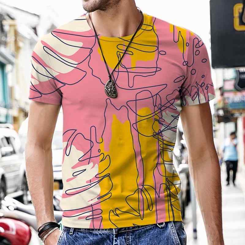 Tシャツ 男女兼用 ユニセックス 個性的 3Dプリント 抽象アート グラフィティ 半袖ショートスリーブ ポリエステル 再生繊維 薄手 ルーズフィットオーバーサイズ カジュアル ストリート トップス 春夏