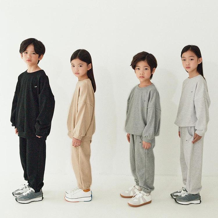 キッズ 男女兼用 ベビー 幼児 スウェット トレーナー セットアップ 長袖 長ズボン ゆったり オーバーサ..