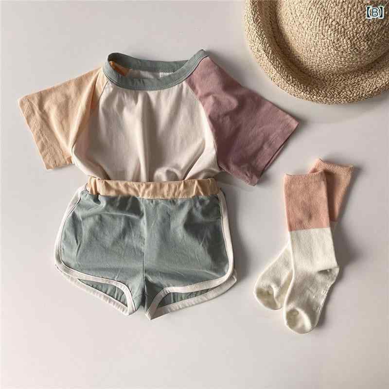 ベビー服 キッズ セットアップ 韓国ファッション 春夏 半袖Tシャツ ショートパンツ...