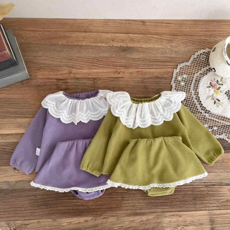 ベビー服 女の子 秋冬 韓国風 かわいい フリル襟 長袖トップス 綿素材 柔らかな肌...