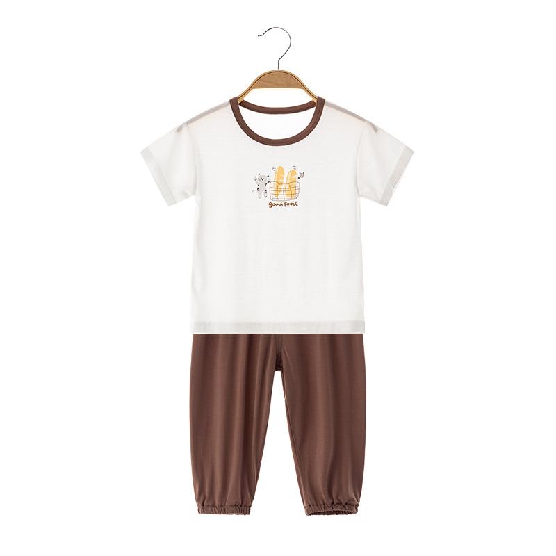 ベビー 赤ちゃん 男女兼用 春夏 ルームウェア パジャマ 再生繊維 ベスト タンクトップ ショートパンツ 上下セット 薄手 超薄手 ゆったり 冷房対策 吸湿速乾 肌に優しい
