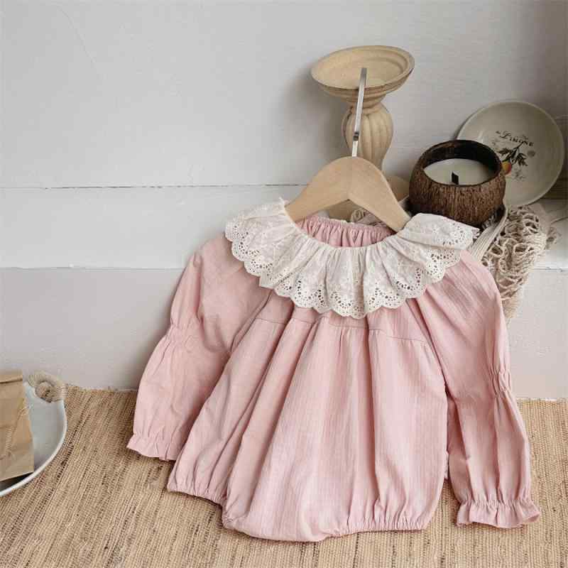 ロンパース ベビー 女の子 春秋 INS風 韓国風 長袖 コットン 綿 ナチュラル 森ガール風 大きなフリル ..