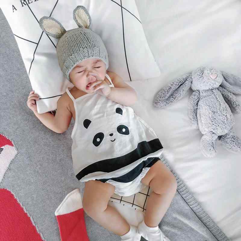 ロンパース ベビー 新生児 男女兼用 綿 コットン 春夏 ノースリーブ 肩紐 三角 ショート丈 カバーオール 吸湿速乾 薄手 かわいい 部屋着 普段使い オールインワン