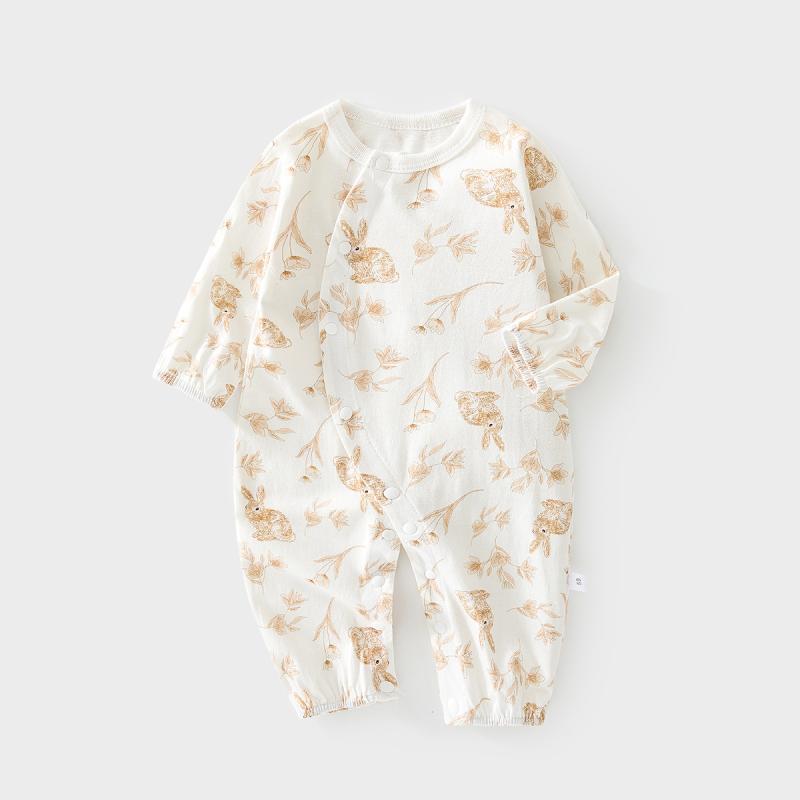 ロンパース ベビー 新生児 幼児 男女兼用 長袖 薄手 綿100% 春夏 部屋着 室内着 普段使い 接触冷感 肌に優しい 通気性 吸湿速乾 カバーオール ボディスーツ