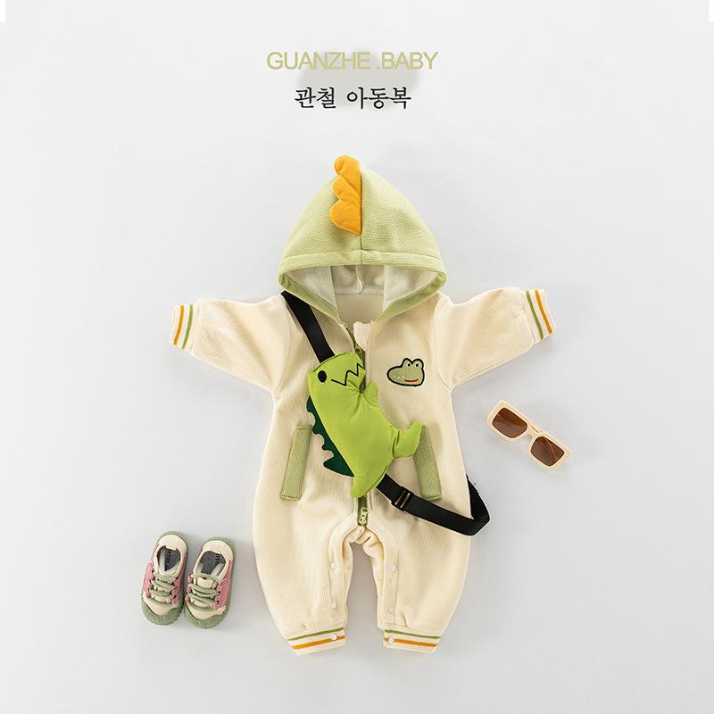 ロンパース 男の子 ベビー 赤ちゃん 新生児 乳幼児 秋冬 綿 コットン かわいい 裏地付き フード付き 長..