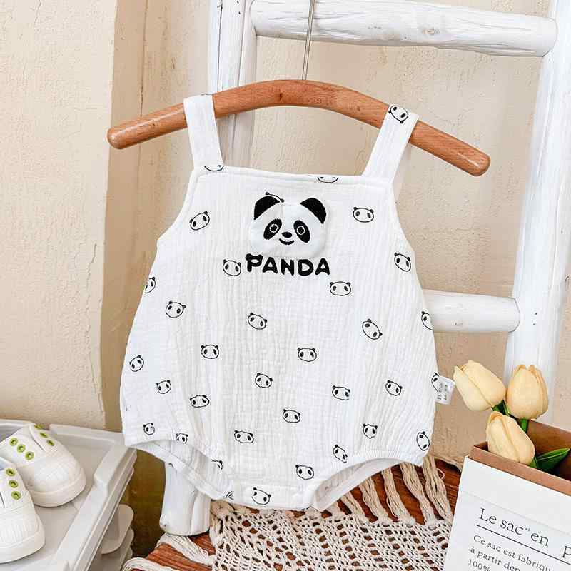 ベビー ロンパース カバーオール 赤ちゃん 新生児 男の子 女の子 男女兼用 薄手 ノースリーブ クマ柄 アニマル柄 かわいい 綿混素材 肌に優しい 吸湿速乾 お出かけ 普段着 春夏