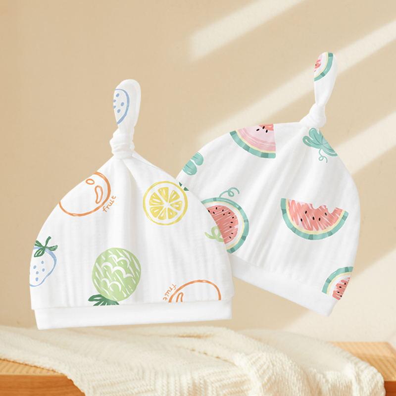 新生児 ベビー キャップ 赤ちゃん 男女兼用 0〜12ヶ月 春夏 薄手 軽量 通気性 綿 コットン 肌に優しい ..