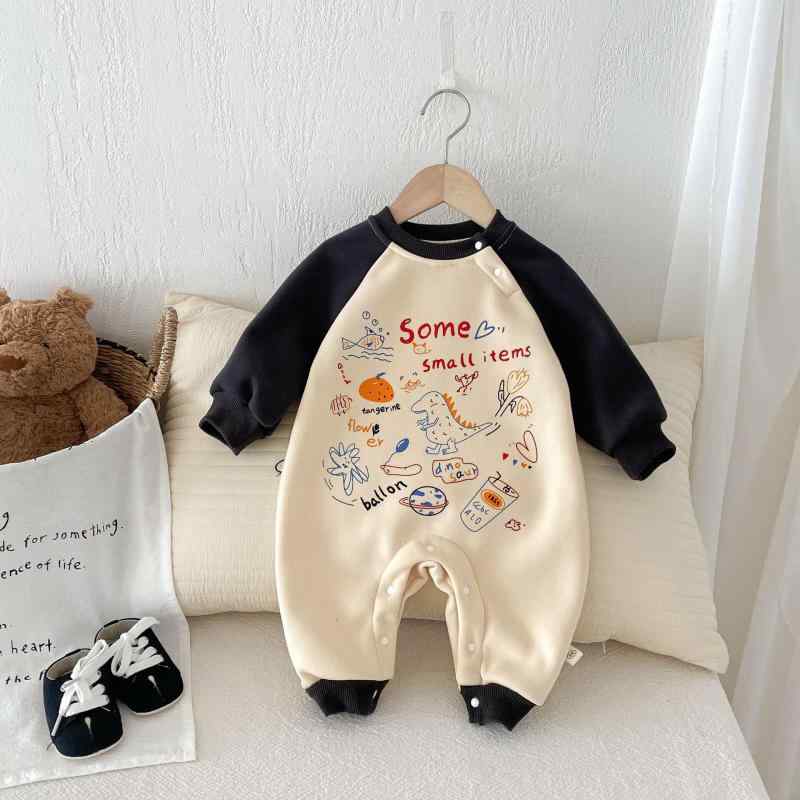 カバーオール ベビー 男女兼用 新生児 乳児服 綿 裏起毛 フリース 秋冬 あったか かわいい キャラクタ..