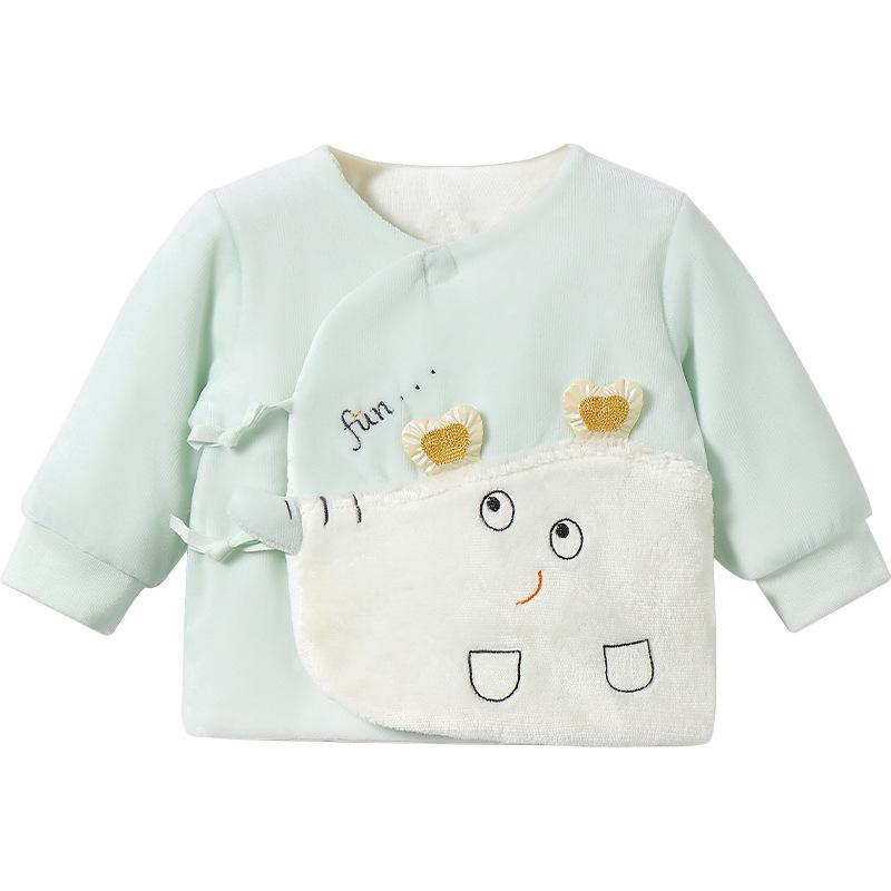 新生児服 ベビー 男の子 女の子 男女兼用 秋冬 0-3ヶ月 ポリエステル中綿 綿裏地 厚手 キルティング 防..