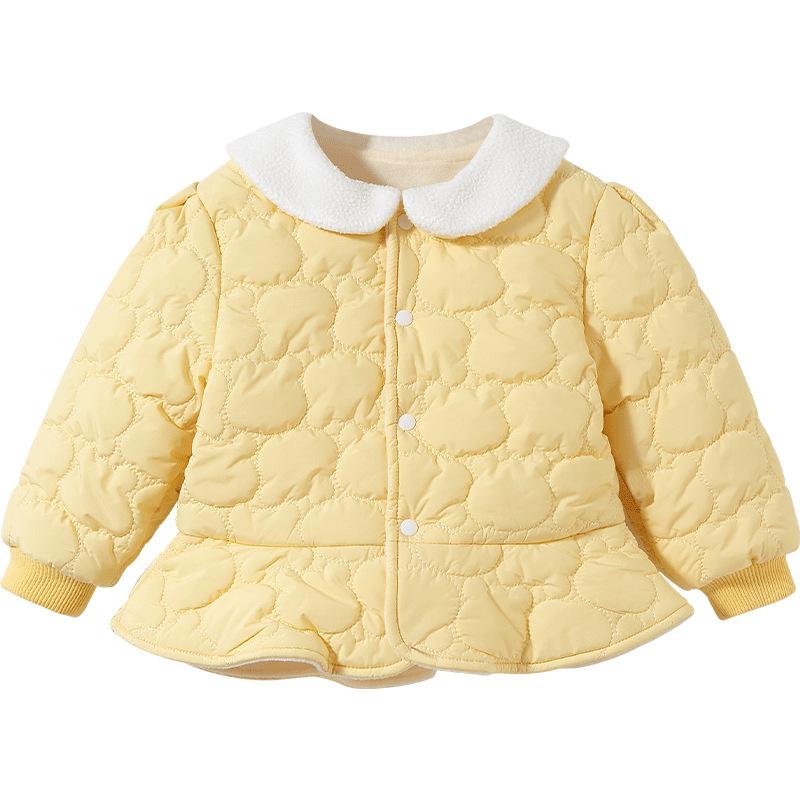 ベビー 女の子 幼児 キッズ 秋冬 厚手 裏起毛 防寒 保温 カーディガン 中綿入り アウター コート 暖か..