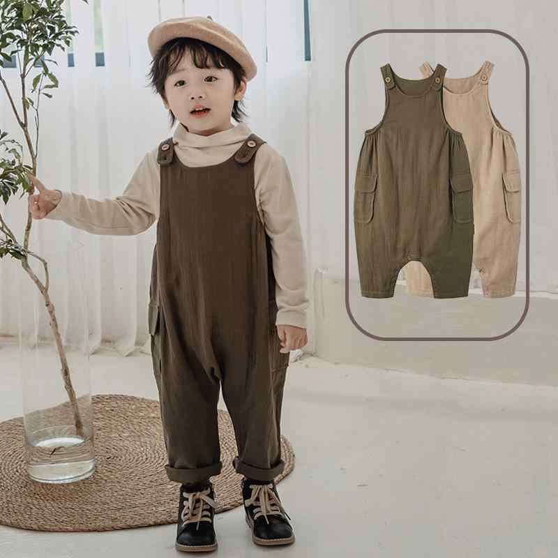 オーバーオール キッズ ベビー 男の子 女の子 ユニセックス サロペット 綿麻 コットンリネン ゆったり ..