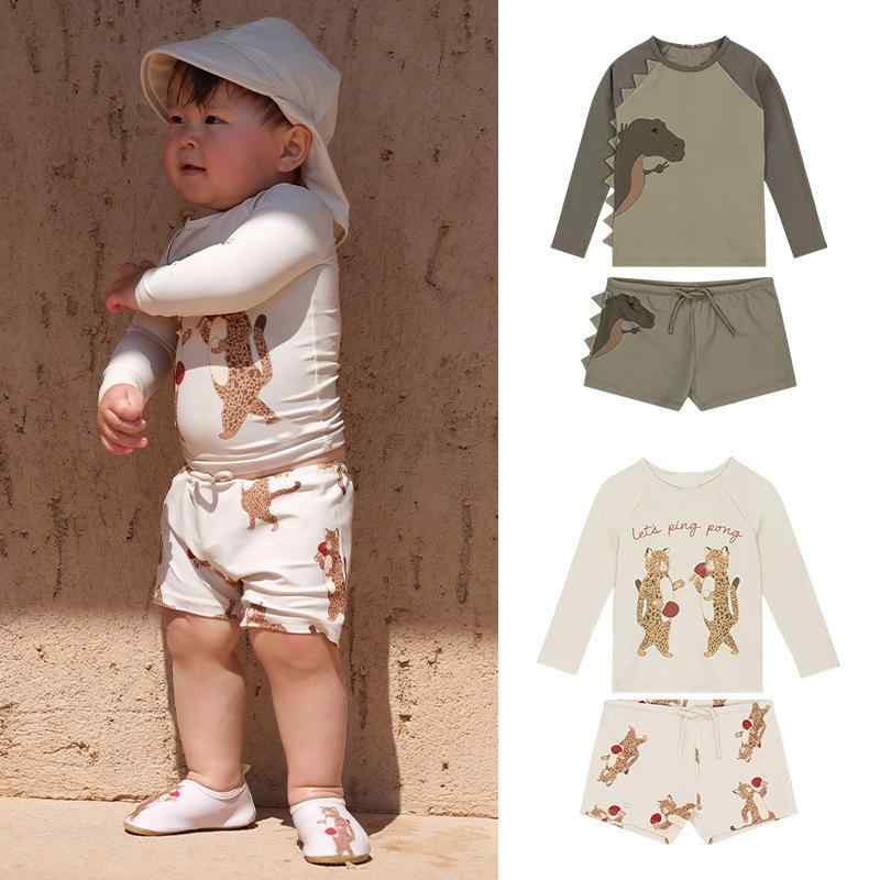 水着 男の子 ベビー キッズ 子供 夏 恐竜柄 ヒョウ柄 プリント 速乾性 スイムウェア セパレート スイムパンツ 高伸縮 プール 海水浴 水遊び ポリエステル素材 1歳から6歳用