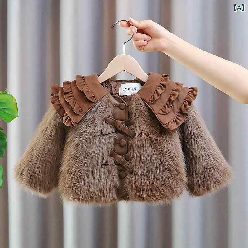 コート ベビー 女の子 幼児 フェイクファー ボア もこもこ 厚手 フリース裏地 暖か 防寒 冬物 韓国風 ..